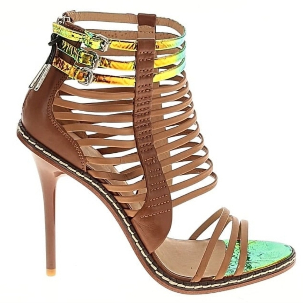 L.A.M.B By Gwen Stefani 'Brook' Iridescent & Matte Leather Cage Sandal